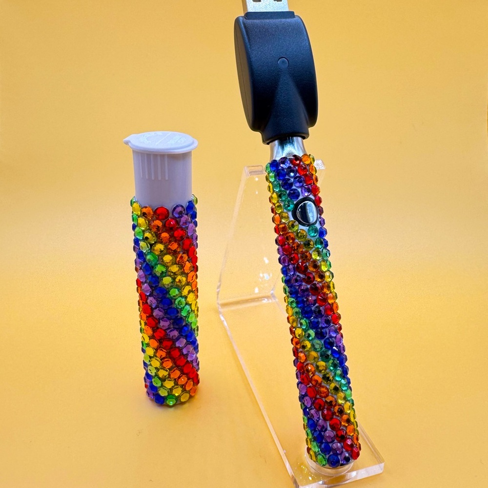 Rhinestone 510 Threaded Battery & Matching J-Case